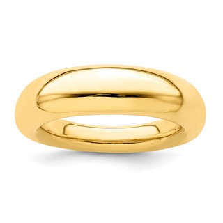 Sterling Silver high polished dome ring-yellow