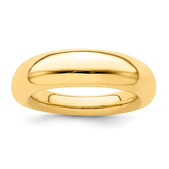 Sterling Silver high polished dome ring-yellow