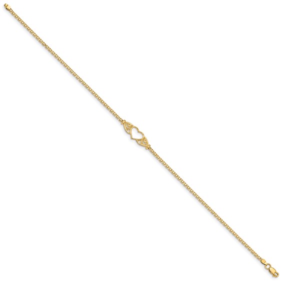 Gold Heart Anklets