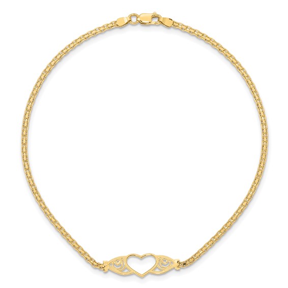 Gold Heart Anklets