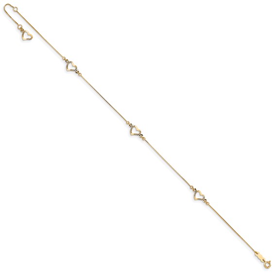 Gold Heart Anklets