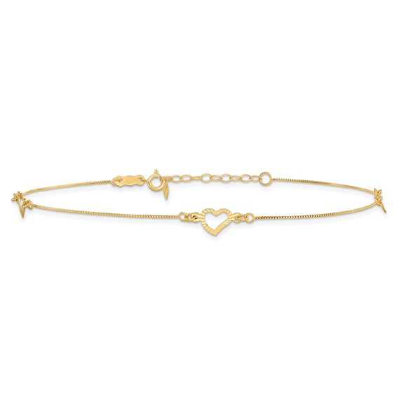 Gold Heart Anklets