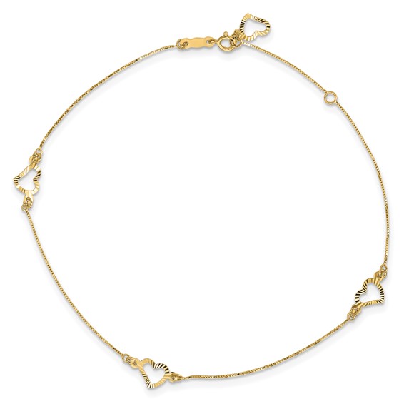 Gold Heart Anklets