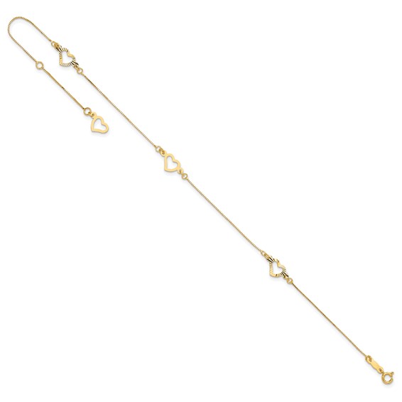 Gold Heart Anklets