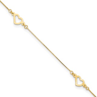 Gold Heart Anklets