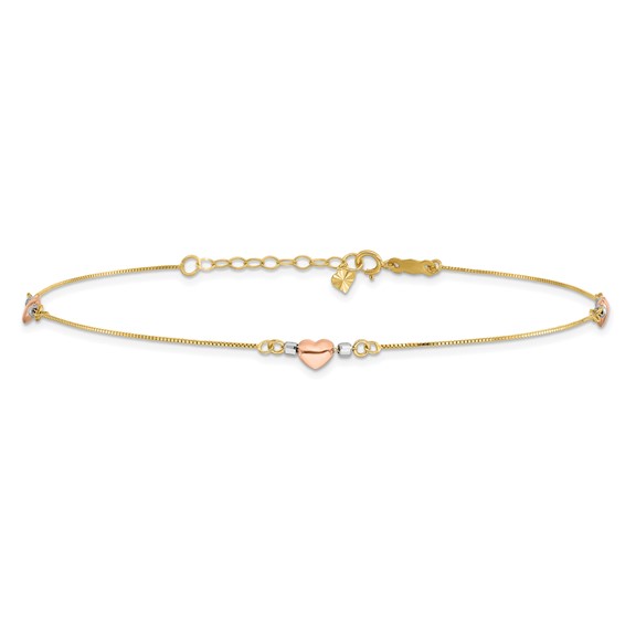Gold Heart Anklets