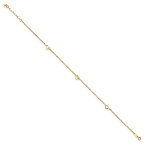 Gold Heart Anklets