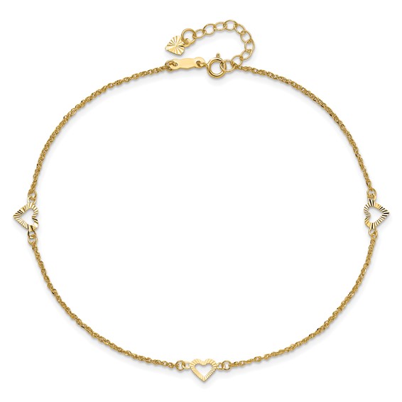 Gold Heart Anklets