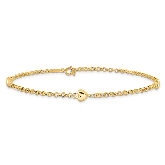 Gold Heart Anklets