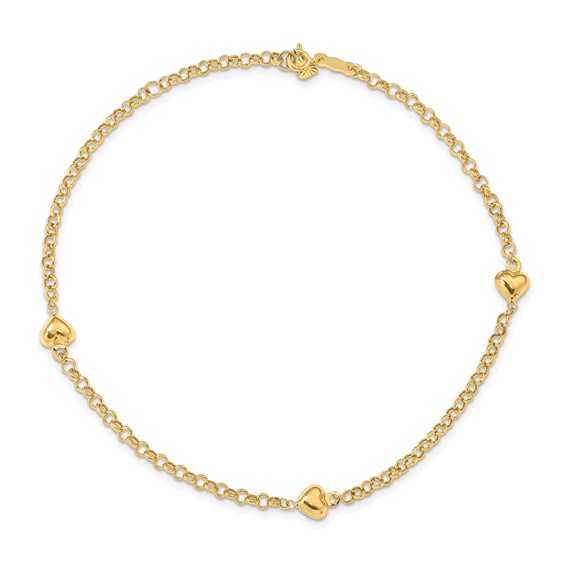 Gold Heart Anklets
