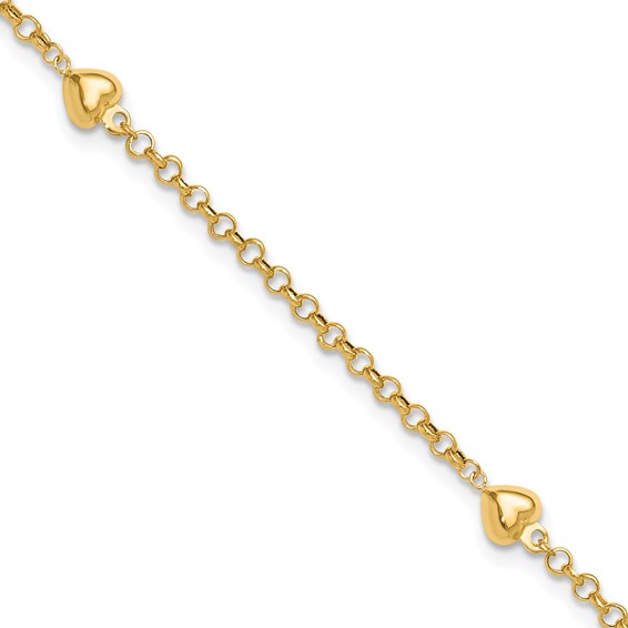 Gold Heart Anklets