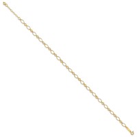 14K Yellow Gold Fancy Figaro Link Plus 1 Inch Extender - Total 10 Inch Anklet, 9" view 2
