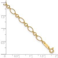 14K Yellow Gold Fancy Figaro Link Plus 1 Inch Extender - Total 10 Inch Anklet, 9" view 4