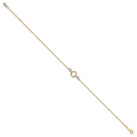 14K Two-tone Circle and Diamond-cut Beads Plus 1 Inch Bead Dangle Extender - Total 10 Inch Anklet - 9in view 2