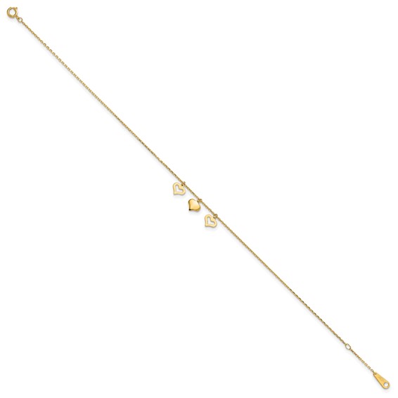 Gold Heart Anklets