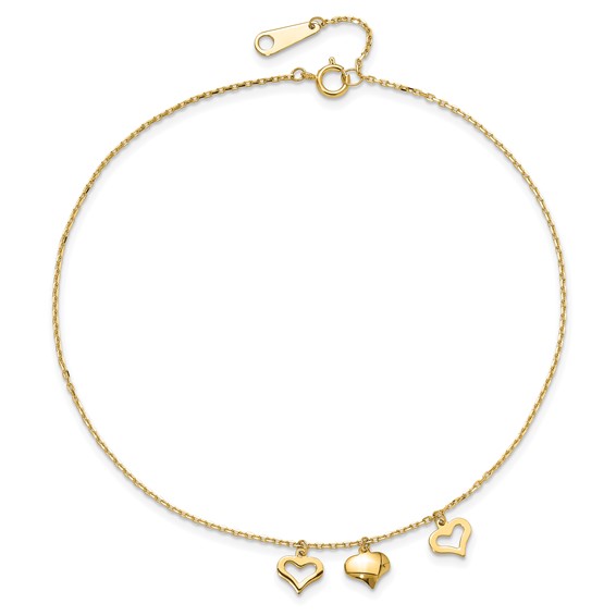 Gold Heart Anklets