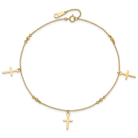 Gold Cross Anklets