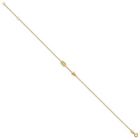 14K Yellow Gold Polished Arrow Plus 1 Inch Extender - Total 10 Inch Anklet, 9" view 2
