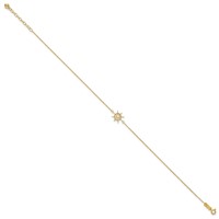 14K Yellow Gold Ships Wheel Plus 1 Inch Extender - Total 10 Inch Anklet, 9" view 2
