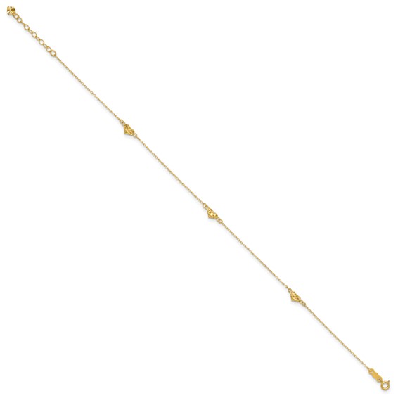 Gold Heart Anklets