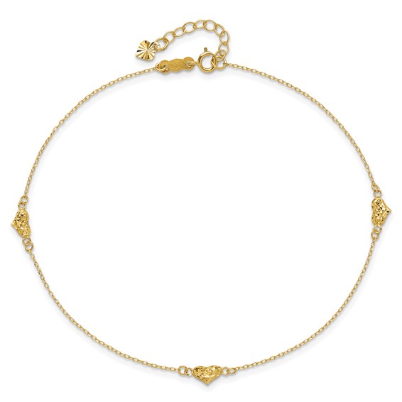 Gold Heart Anklets