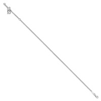 14K White Gold Cable Chain Anklet with Puffed Heart and Key Dangle Plus 1 Inch Extender - Total 10 Inch - 9in view 2