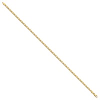 14K Yellow Gold Polished Double-Sided Hearts Double Link Anklet - 10in view 2
