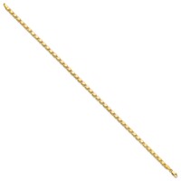 14K Yellow Gold Polished Double-Sided Hearts Double Link Anklet, 10" view 2