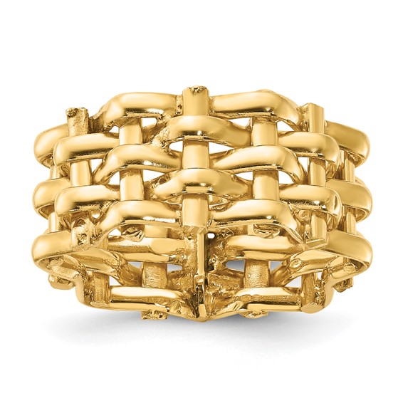 Sterling Silver Gold-Tone 5 Row Woven Panther Ring