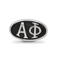 Sterling Silver LogoArt Alpha Phi Sorority Greek Letters Enameled Oval Bead view 3
