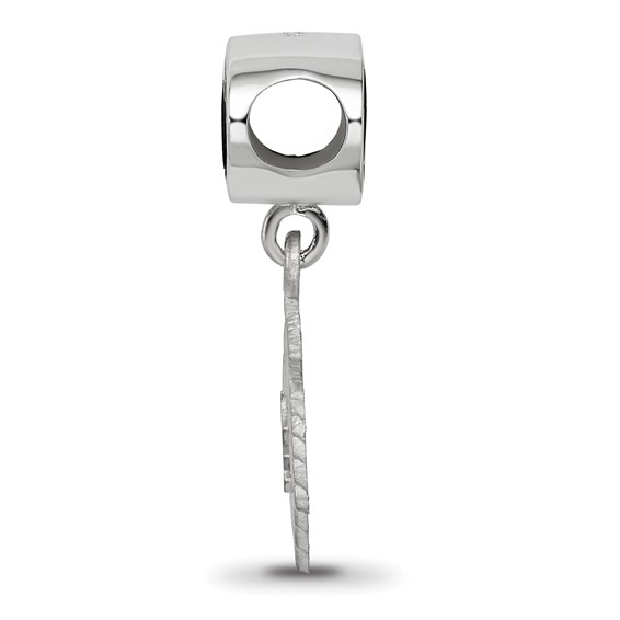 Sterling Silver LogoArt Alpha Phi Sorority Greek Letters Enameled Oval with Ivy Leaf Dangle Bead