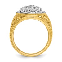 IBGoodman 14K Two-Tone 1 Carat Lab Grown Diamond VS SI+ G+ Complete Men's Cluster Ring view 2
