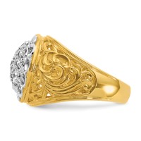 IBGoodman 14K Two-Tone 1 Carat Lab Grown Diamond VS SI+ G+ Complete Men's Cluster Ring view 3