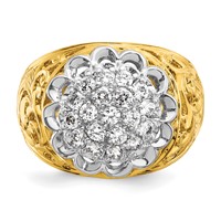 IBGoodman 14K Two-Tone 1 Carat Lab Grown Diamond VS SI+ G+ Complete Men's Cluster Ring view 4
