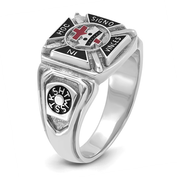 10kw IBGoodman Mens Knights Templar Enameled Masonic Ring