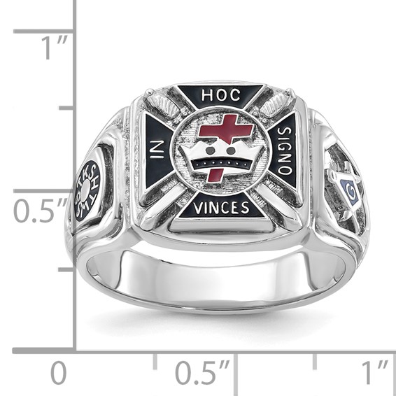 10kw IBGoodman Mens Knights Templar Enameled Masonic Ring