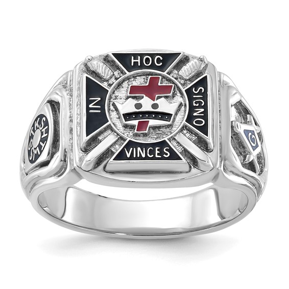 10kw IBGoodman Mens Knights Templar Enameled Masonic Ring