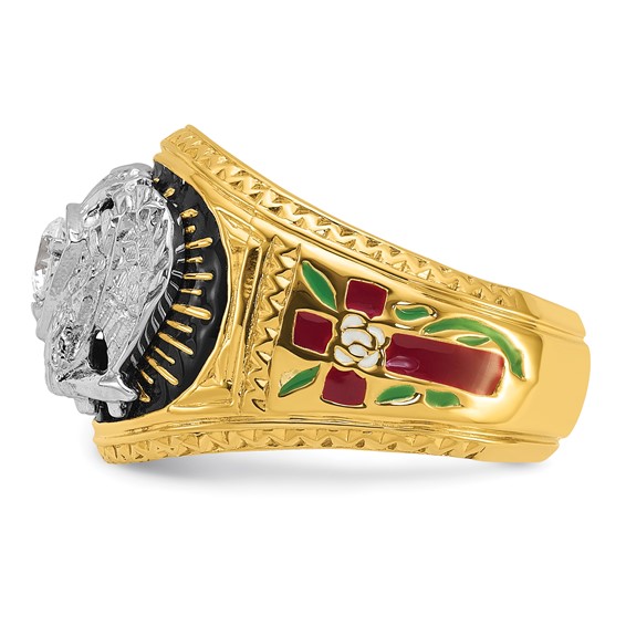 IBGoodman 14k Two-tone Men's Polished and Textured 32nd Degree Scottish Rite Masonic Ring Mounting