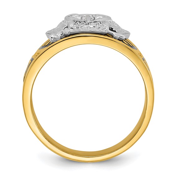 SS/GP IBGoodman Men's Enameled & CZ 32nd Scottish Rite Masonic Ring