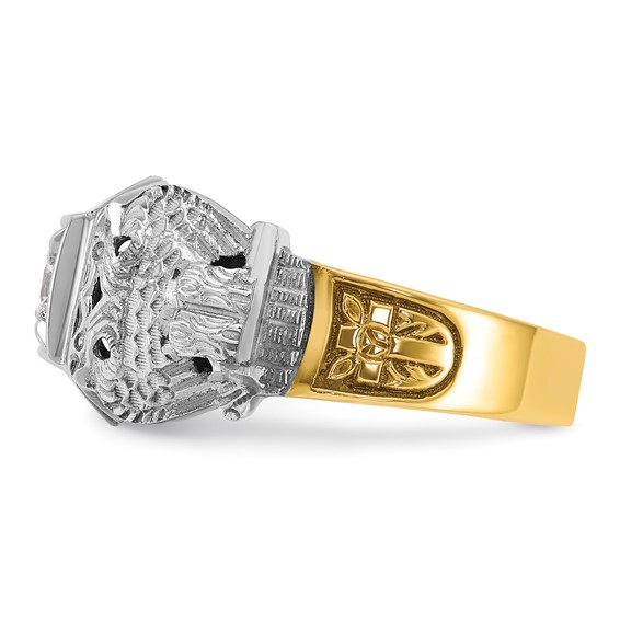 IBGoodman 10k Two-tone Men's Polished and Textured 32nd Degree Scottish Rite Masonic Ring Mounting