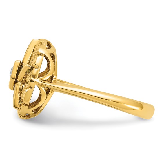 IBGoodman 14k Women's Polished and Textured Eastern Star Masonic Ring Mounting