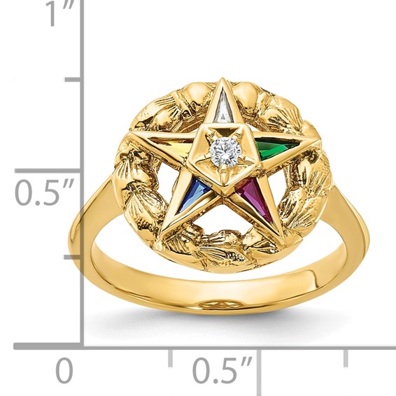 IBGoodman 14k Women's Polished and Textured Eastern Star Masonic Ring Mounting