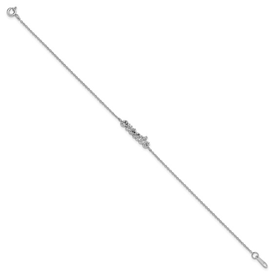 Sterling Silver Rhodium-plated CZ "CREATE" 7.25in Bracelet