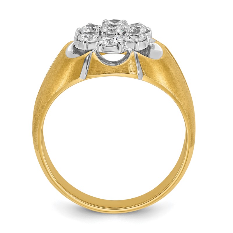 IBGoodman 14k Two-Tone 1 carat Lab Grown Diamond VS/SI+ G+ Complete Men's Cluster Ring