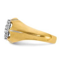 IBGoodman 14K Two-Tone 1 Carat Lab Grown Diamond VS SI+ G+ Complete Men's Cluster Ring view 3