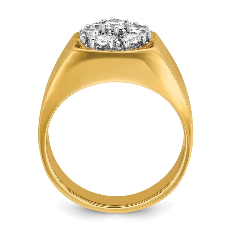 IBGoodman 14k Two-Tone 1 carat Lab Grown Diamond VS/SI+ G+ Complete Men's Cluster Ring