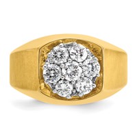 IBGoodman 14K Two-Tone 1 Carat Lab Grown Diamond VS SI+ G+ Complete Men's Cluster Ring view 4