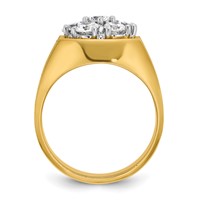IBGoodman 14K Two-Tone 1.50 Carat Lab Grown Diamond VS SI+ G+ Complete Men's Cluster Ring view 2