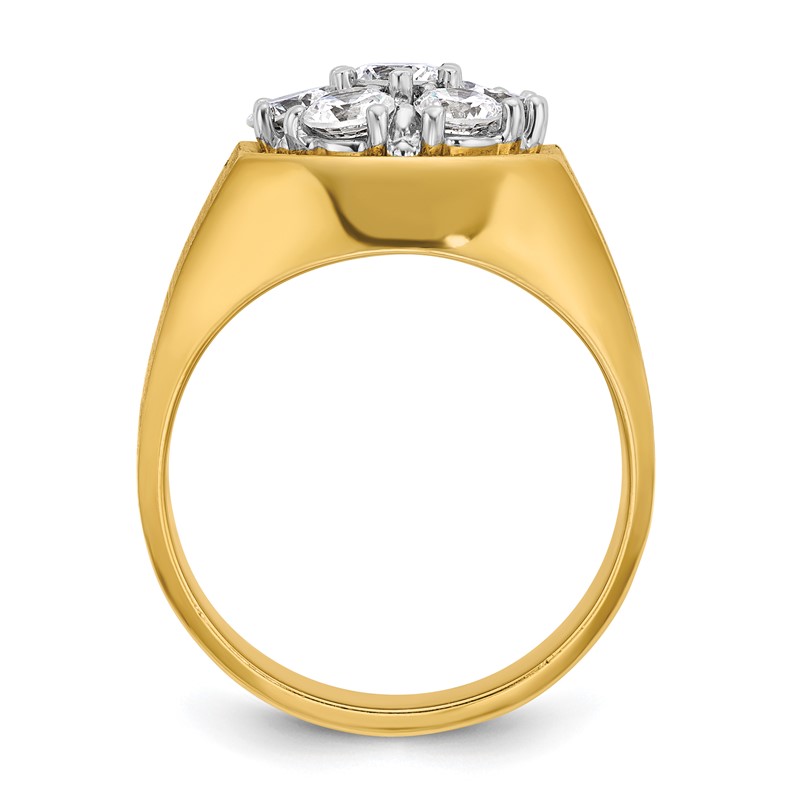 IBGoodman 14k Two-Tone 1 1/2 carat Lab Grown Diamond VS/SI+ G+ Complete Men's Cluster Ring