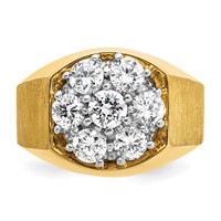 IBGoodman 14K Two-Tone 1.50 Carat Lab Grown Diamond VS SI+ G+ Complete Men's Cluster Ring view 4
